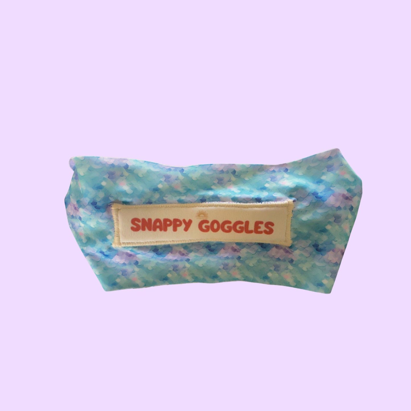 Blue and Purple mermaid pattern fabric strap swim goggles 'Snappy Goggles'
