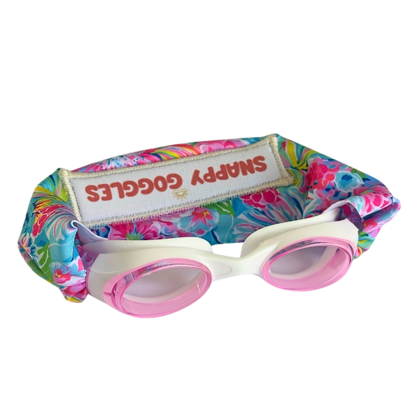 Palm Beach Blossom Swim Goggles for Kids (Ages 3+) | Snappy Goggles